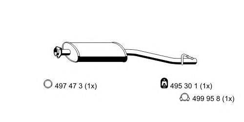 Средний глушитель выхлопных газов ERNST 352031