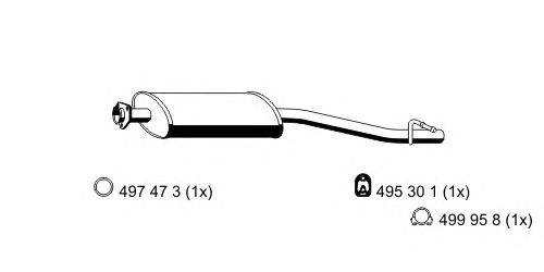 Средний глушитель выхлопных газов ERNST 352291