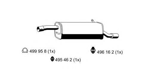 Глушитель выхлопных газов конечный ERNST 313292