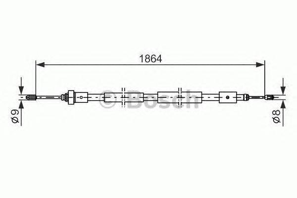 Трос, стояночная тормозная система BOSCH 1 987 477 591