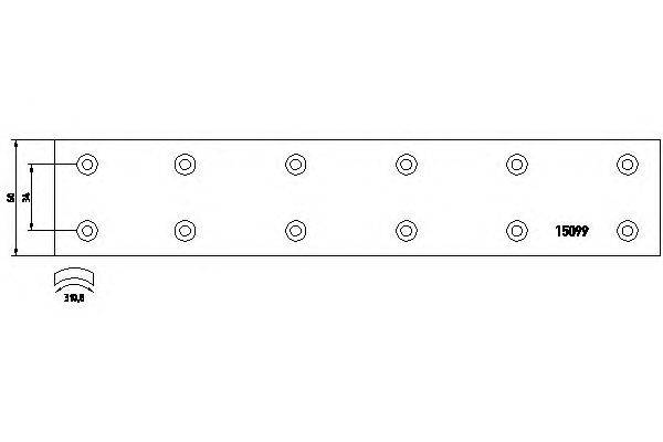 Тормозные колодки, барабанный тормоз TEXTAR 15099