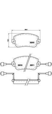 Комплект тормозных колодок, дисковый тормоз BREMBO 20292
