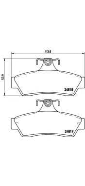 Комплект тормозных колодок, дисковый тормоз BREMBO P 59 056