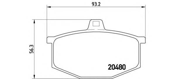 Комплект тормозных колодок, дисковый тормоз BREMBO 20480