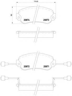 Комплект тормозных колодок, дисковый тормоз MINTEX MDB1171