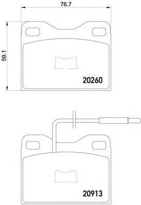 Комплект тормозных колодок, дисковый тормоз MINTEX 20913