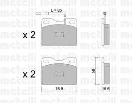 Комплект тормозных колодок, дисковый тормоз METELLI 22-0015-5