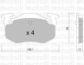 Комплект тормозных колодок, дисковый тормоз METELLI 22-0038-2
