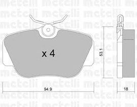 Комплект тормозных колодок, дисковый тормоз METELLI 22-0041-0