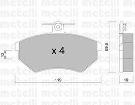 Комплект тормозных колодок, дисковый тормоз METELLI 22-0050-2