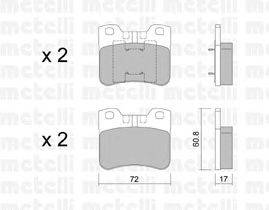Комплект тормозных колодок, дисковый тормоз METELLI 22-0060-2