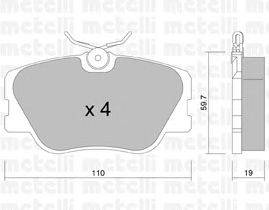 Комплект тормозных колодок, дисковый тормоз METELLI 22-0061-0