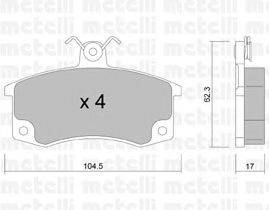 Комплект тормозных колодок, дисковый тормоз METELLI 22-0062-0