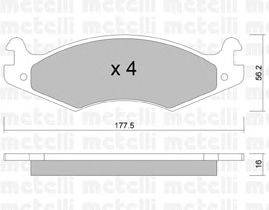 Комплект тормозных колодок, дисковый тормоз METELLI 22-0133-0