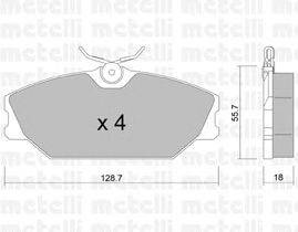 Комплект тормозных колодок, дисковый тормоз METELLI 2201422