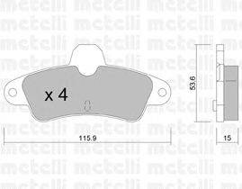 Комплект тормозных колодок, дисковый тормоз METELLI 22-0143-0