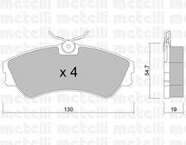 Комплект тормозных колодок, дисковый тормоз METELLI 22-0162-0