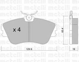 Комплект тормозных колодок, дисковый тормоз METELLI 22-0164-0