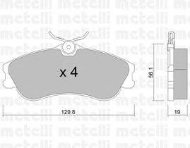 Комплект тормозных колодок, дисковый тормоз METELLI 22-0217-1
