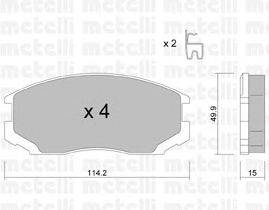 Комплект тормозных колодок, дисковый тормоз METELLI 22-0221-1
