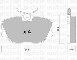 Комплект тормозных колодок, дисковый тормоз METELLI 2202350