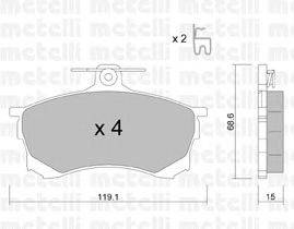 Комплект тормозных колодок, дисковый тормоз METELLI 22-0250-0