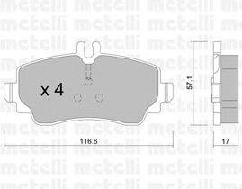 Комплект тормозных колодок, дисковый тормоз METELLI 22-0310-0