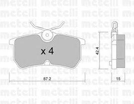 Комплект тормозных колодок, дисковый тормоз METELLI 22-0317-0