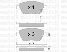 Комплект тормозных колодок, дисковый тормоз METELLI 22-0321-2