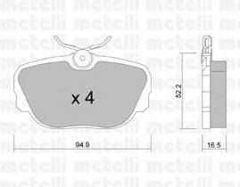 Комплект тормозных колодок, дисковый тормоз METELLI 22-0351-0