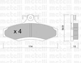 Комплект тормозных колодок, дисковый тормоз METELLI 22-0369-0