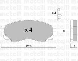 Комплект тормозных колодок, дисковый тормоз METELLI 22-0401-0