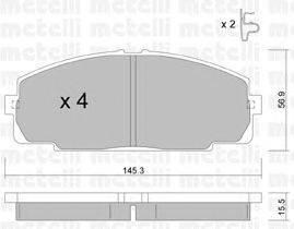 Комплект тормозных колодок, дисковый тормоз METELLI 22-0434-0