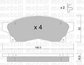 Комплект тормозных колодок, дисковый тормоз METELLI 22-0444-0