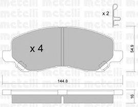 Комплект тормозных колодок, дисковый тормоз METELLI 22-0481-0