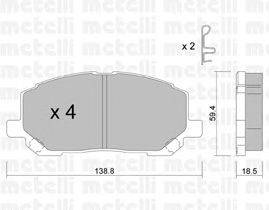 Комплект тормозных колодок, дисковый тормоз METELLI 22-0616-0