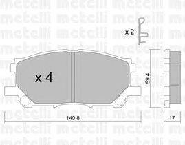 Комплект тормозных колодок, дисковый тормоз METELLI 22-0618-0