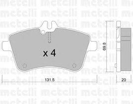 Комплект тормозных колодок, дисковый тормоз METELLI 22-0647-0