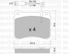 Комплект тормозных колодок, дисковый тормоз METELLI 22-0668-0K