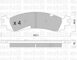 Комплект тормозных колодок, дисковый тормоз METELLI 22-0686-0