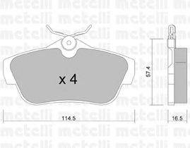 Комплект тормозных колодок, дисковый тормоз METELLI 22-0712-0