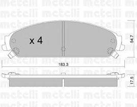 Комплект тормозных колодок, дисковый тормоз METELLI 22-0717-0