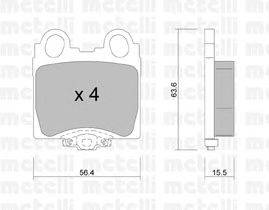 Комплект тормозных колодок, дисковый тормоз METELLI 22-0758-0