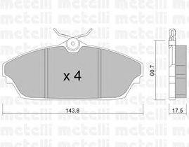 Комплект тормозных колодок, дисковый тормоз METELLI 22-0782-0