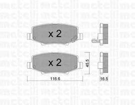 Комплект тормозных колодок, дисковый тормоз METELLI 22-0863-0