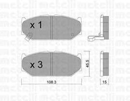 Комплект тормозных колодок, дисковый тормоз METELLI 22-0897-0