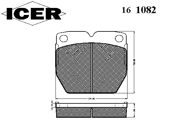 Комплект тормозных колодок, дисковый тормоз ICER 161082