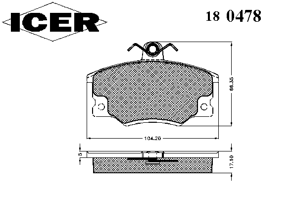 Комплект тормозных колодок, дисковый тормоз ICER 20838