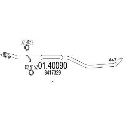 Труба выхлопного газа MTS 01.40090