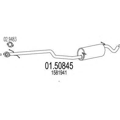 Средний глушитель выхлопных газов MTS 01.50845